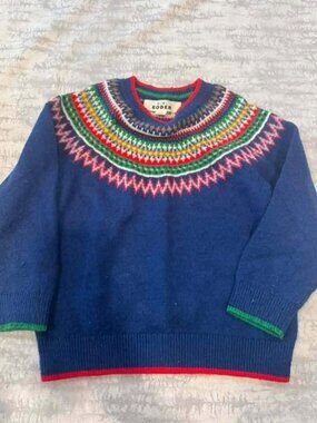 Mini Boden Blue Fair Isle Sweater 4-5Y